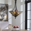 Uttermost Vitalia 3-Light Metal Glass and Resin Pendant in Oil Rubbed Bronze