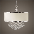 Uttermost Fascination 3-Light Metal Plated Drum Pendant in Silver/Off White