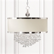 Uttermost Fascination 3-Light Metal Plated Drum Pendant in Silver/Off White