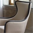 Uttermost Sandy Traditional Wood and Fabric Wingback Arm Chair in Beige