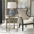 Uttermost Sandy Traditional Wood and Fabric Wingback Arm Chair in Beige