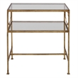 Uttermost Genell Contemporary Metal and Glass Side Table in Gold