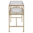 Uttermost Genell Contemporary Metal and Glass Side Table in Gold