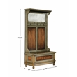 Uttermost Riyo Wood Distressed Hall Tree in Charcoal Gray and Honey Stained