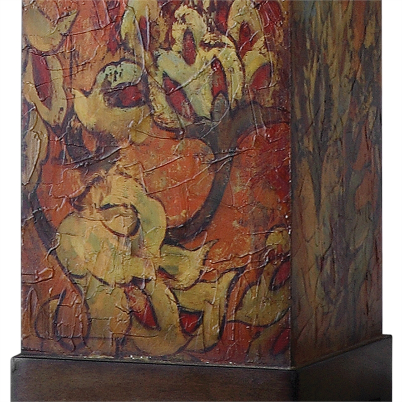 Uttermost Colorful Flowers Mid-Century Resin Metal Table Lamp in Ivory/Walnut
