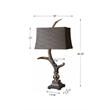 Uttermost Stag Horn Resin Table Lamp in Burnished Bone Ivory/Chocolate