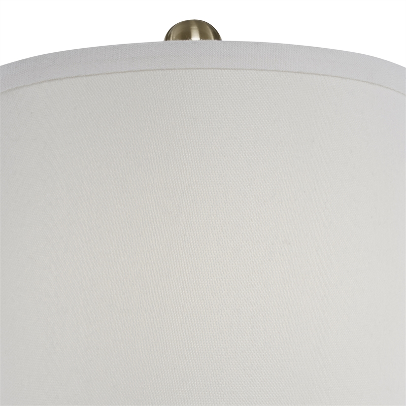 Uttermost Laton Metal and Crystal Buffet Lamp in Brushed Brass/Off White