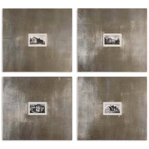 Uttermost Historical Buildings MDF Framed Art in Silver/Light Brown (Set of 4)