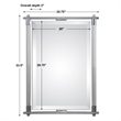 Uttermost Adara Contemporary Metal Glass and MDF Wood Vanity Mirror in Chrome