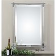 Uttermost Adara Contemporary Metal Glass and MDF Wood Vanity Mirror in Chrome