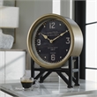 Uttermost Shyam Transitional Iron Glass and MDF Table Clocks in Black/Brass