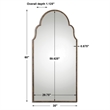 Uttermost Brayden Tall Traditional Metal Arch Mirror in Bronze