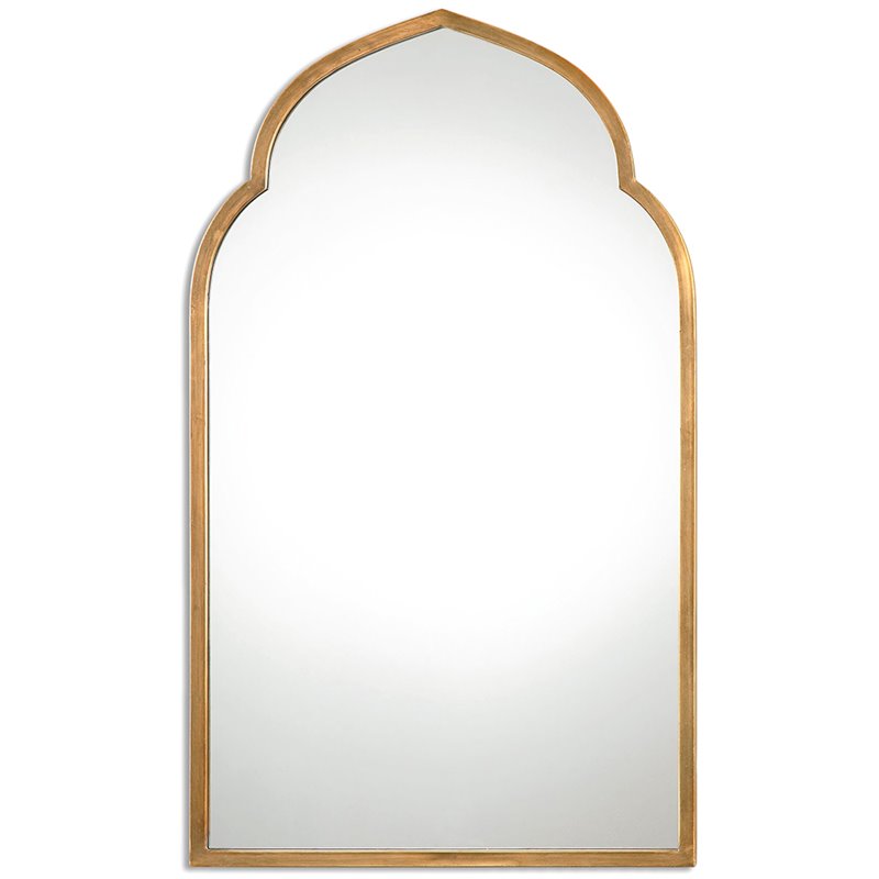 Uttermost Kenitra Contemporary Style Metal Arch Mirror in Gold Finish