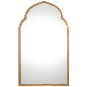 Uttermost Kenitra Contemporary Style Metal Arch Mirror in Gold Finish