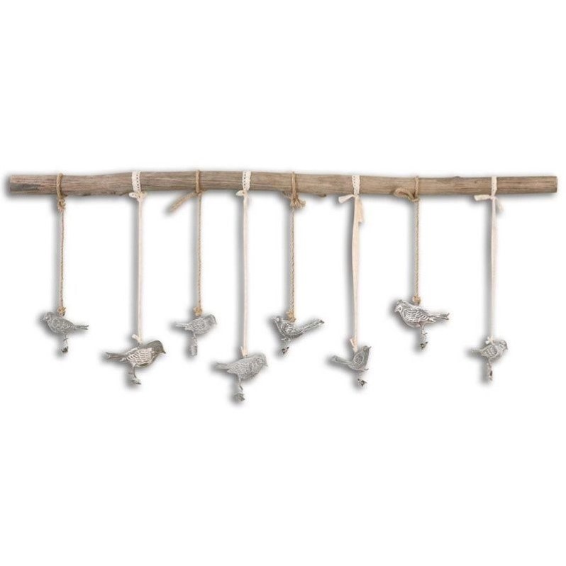 Uttermost Birds On A Branch Traditional Elm Wood Wall Art in Bronze/Ivory