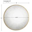 Uttermost Junius Round Contemporary Metal and MDF Wood Mirror in Gold