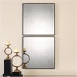 Uttermost Matty Contemporary MDF Wood Antiqued Square Mirrors - Black (Set of 2)