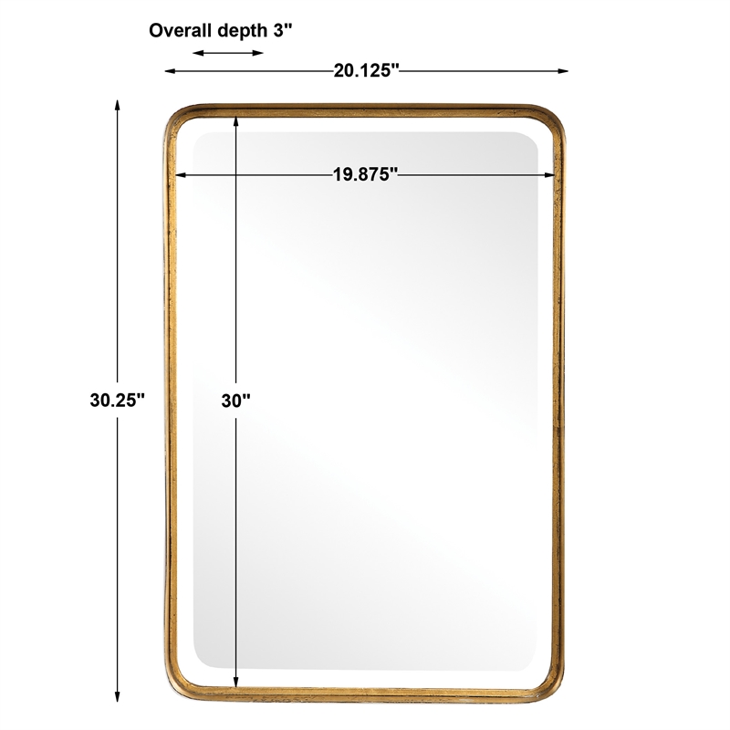 Uttermost Crofton Contemporary Style Metal Mirror in Gold Finish