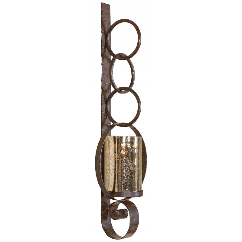 Uttermost Falconara Contemporary Iron and Metal Wall Sconce in Brown