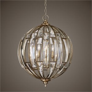 Uttermost Vicentina 6 Light Pendant in Burnished Silver Champagne