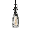 Uttermost Campester 1-Light Metal and Watered Glass Mini Pendant in Black/Clear