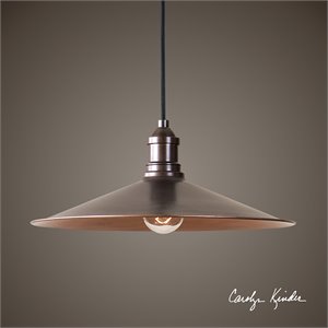 Uttermost Barnstead 1-Light Transitional Metal Pendant in Copper