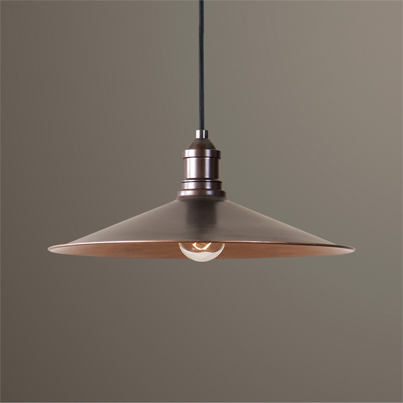 Uttermost Barnstead 1-Light Transitional Metal Pendant in Copper