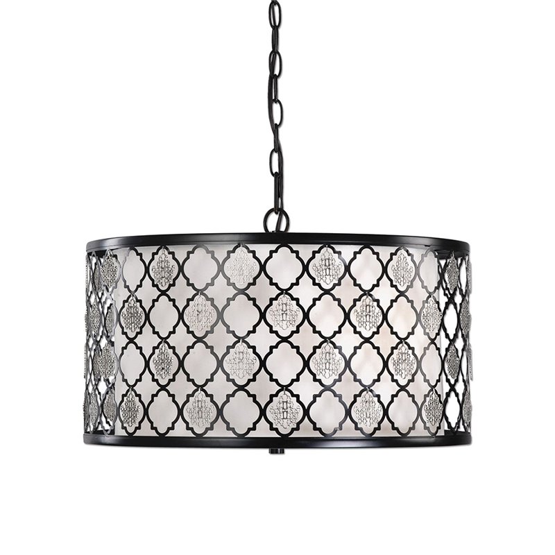 Vignettes Uttermost Filigree 3 Light Drum Pendant