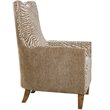 Uttermost Kiango Wood Fabric and Metal Animal Pattern Armchair in Brown/White