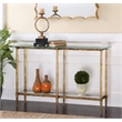 Uttermost Elenio Modern Cast Iron and Glass Console Table in Gold