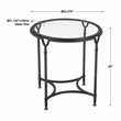 Uttermost Samson Contemporary Metal and Glass Side Table in Black/Silver/Clear