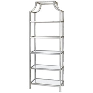 Uttermost Aurelie 5-Shelf Transitional Metal and Glass Etagere in Gray