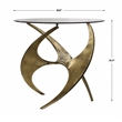Uttermost Graciano Contemporary Metal and Glass Accent Table in Gold