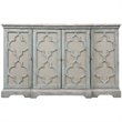 Uttermost Sophie 4-Door Transitional Wood Cabinet in Weathered Gray/Light Tan