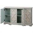 Uttermost Sophie 4-Door Transitional Wood Cabinet in Weathered Gray/Light Tan