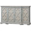 Uttermost Sophie 4-Door Transitional Wood Cabinet in Weathered Gray/Light Tan