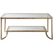 Uttermost Katina Traditional Metal and Glass Coffee Table in Antiqued Gold