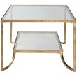 Uttermost Katina Traditional Metal and Glass Coffee Table in Antiqued Gold