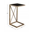 Uttermost Zafina Contemporary Iron and Glass Side Table in Gold/Black