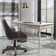 Uttermost Bridgely Mango Wood and MDF Wood Aged Writing Desk in White/Brass