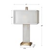 Uttermost Athanas Mid-Century Metal and Alabaster Lamp in White/Coffee Bronze