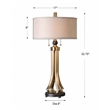 Uttermost Selvino Modern Iron and Linen Table Lamp in Brass/Bronze/Beige
