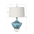 Uttermost Chasida Mid-Century Ceramic and Crystal Lamp in Blue/Beige
