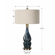 Uttermost Prussian Traditional Ceramic and Metal Lamp in Blue/Brass/Oatmeal