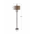 Uttermost Ferro Mid-Century Cast Iron Floor Lamp in Brown/Beige