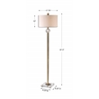 Uttermost Mesita Metal Crystal and Fabric Floor Lamp in Brass/Off White