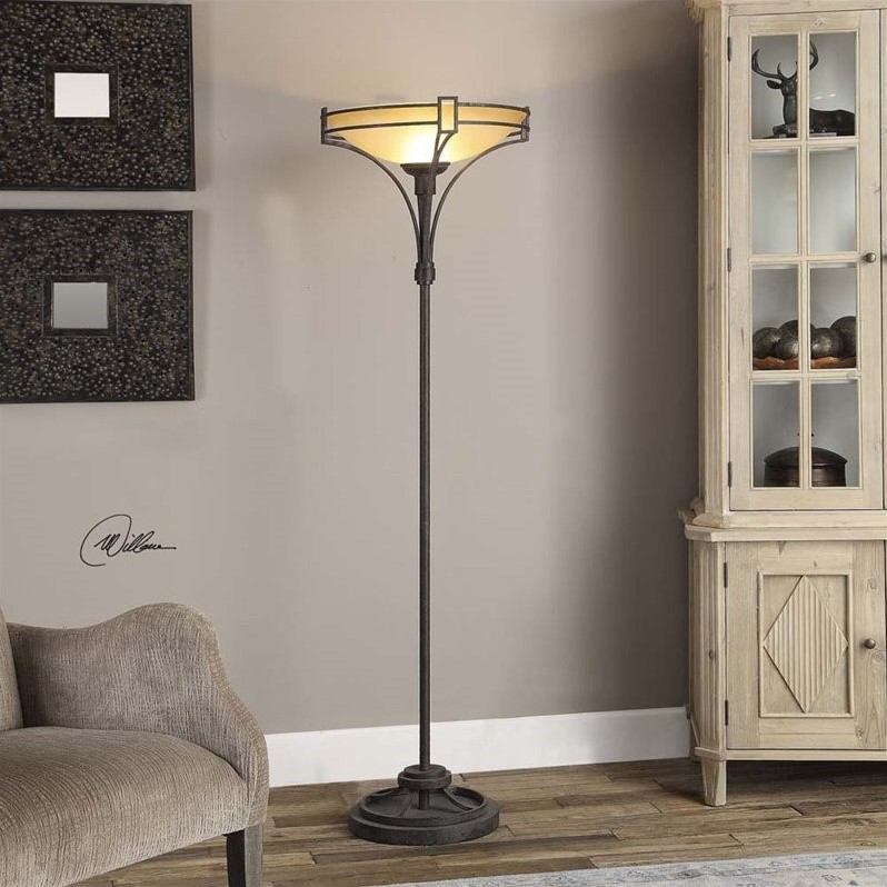Vignettes Uttermost Verduno Rust Black Floor Lamp