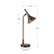 Uttermost Duvall Contemporary Metal and Rope Task Lamp in Bronze
