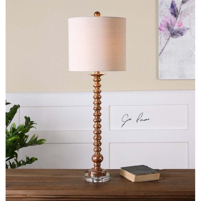 Vignettes Uttermost Andalucia Distressed Gold Buffet Lamp