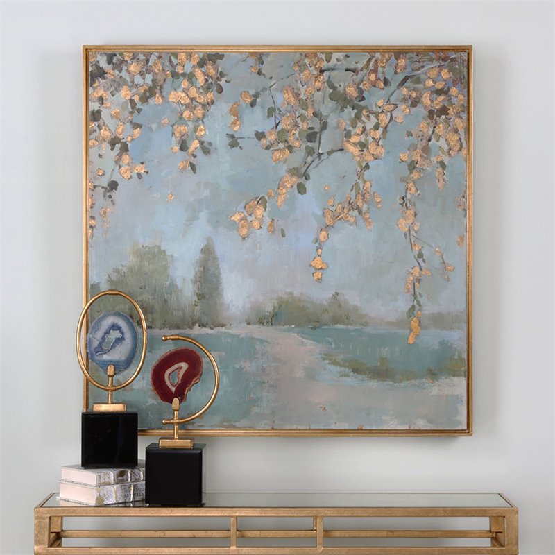 Uttermost Peaceful Contemporary Fir Wood Landscape Art in Multi-Color